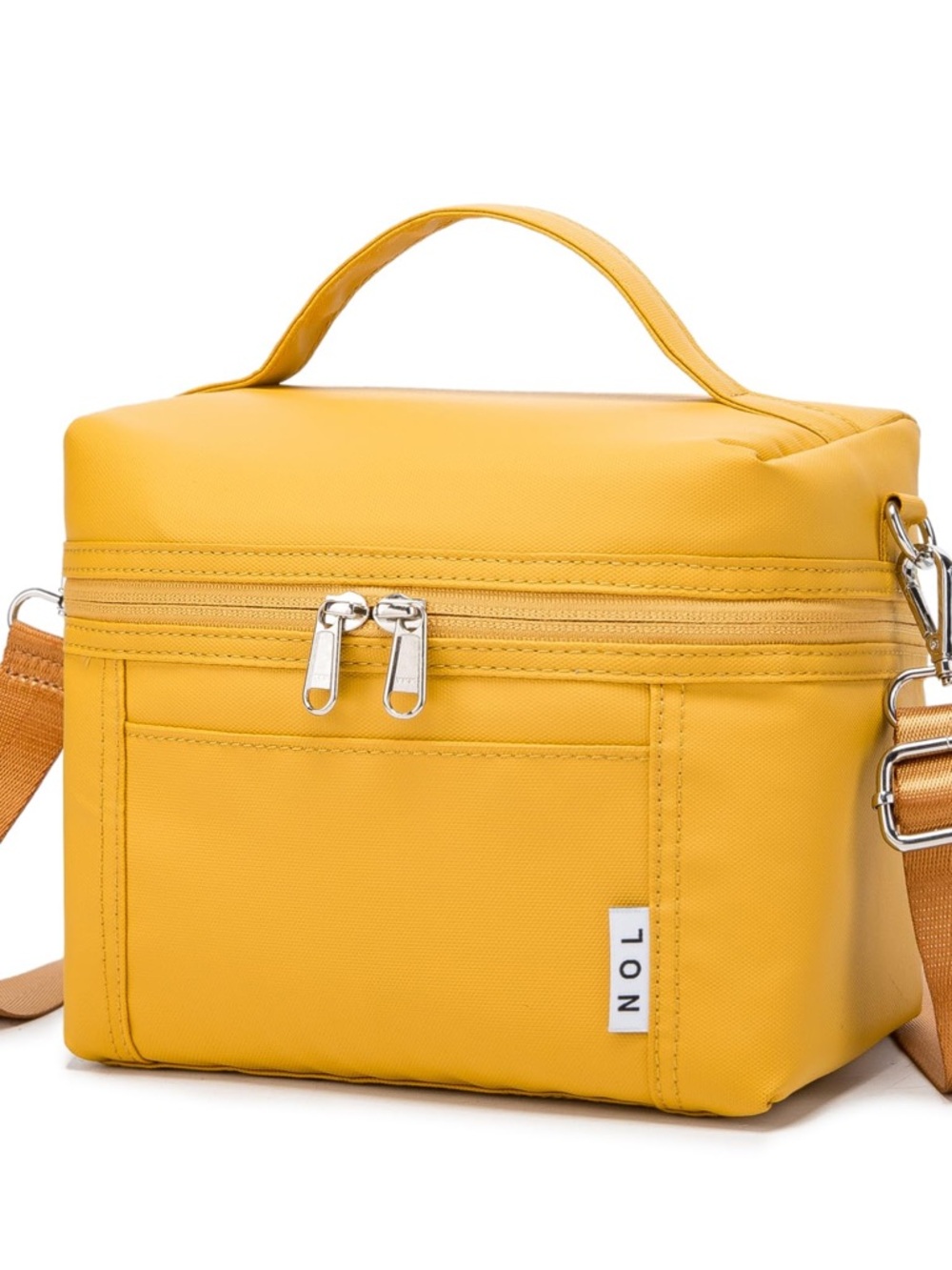 t/o Yellow Structured Travel Cosmetic Case with Top Handle